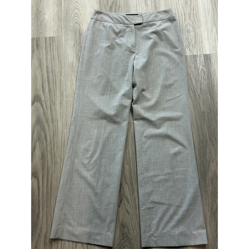 Thalian Womens Grey Wide Leg Trousers Size 6 Heathered Work Office Dress Pants